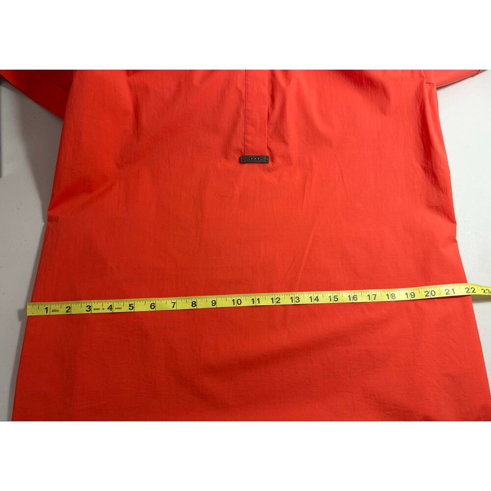 PESERICO Red Orange Shirt Dress Made in Italy Cotton Stretch Pocket IT 46 US 10 - Picture 12 of 13